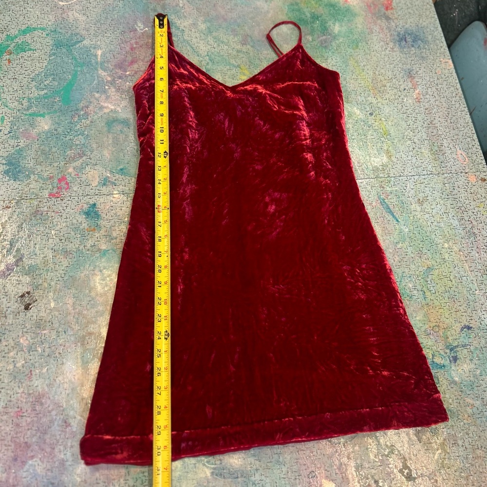 Wine 🍷 Crushed Velvet Slip Dress - Picture 13 of 14